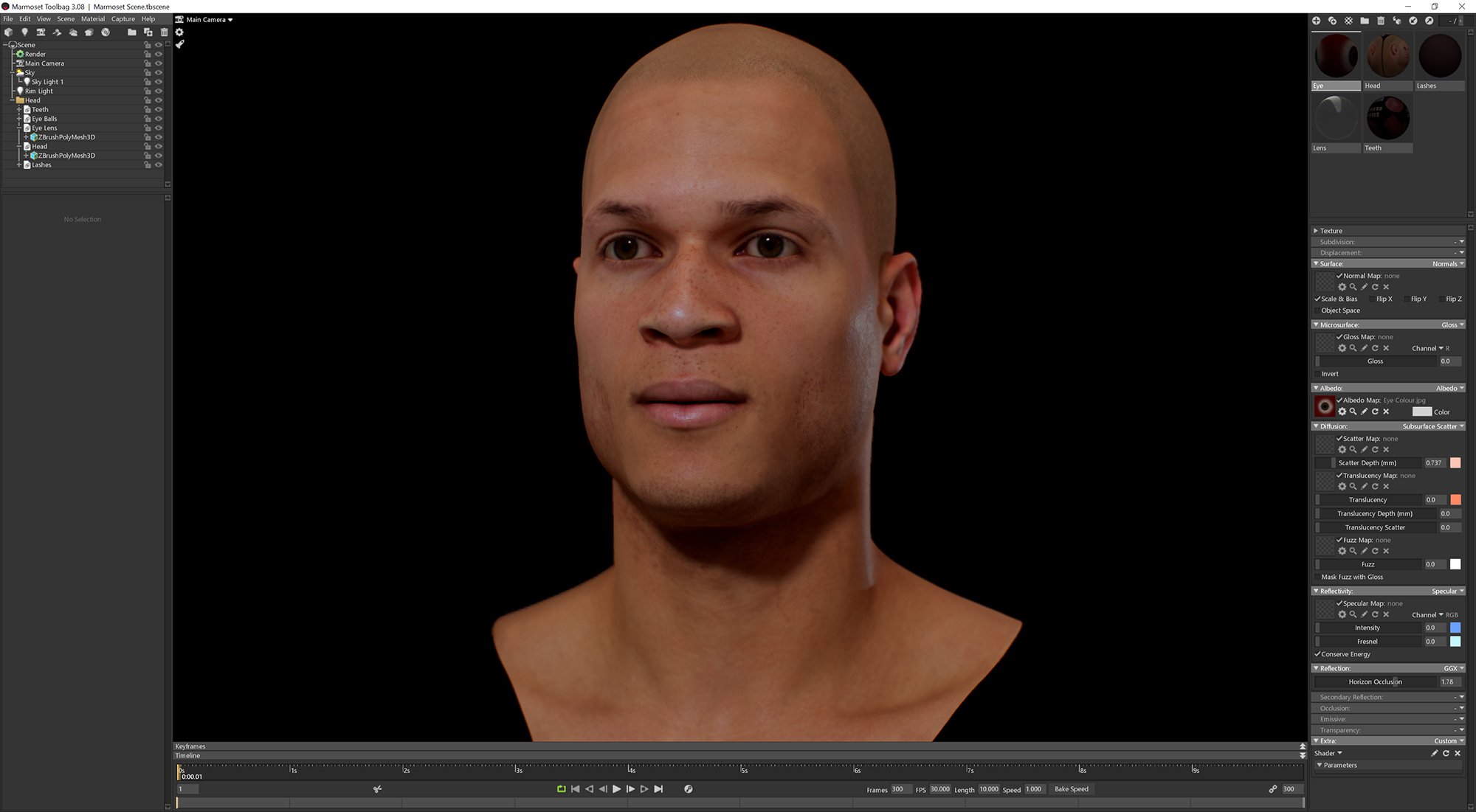 Low Poly 3D Head model